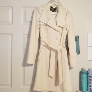 Guess off white long peacoat